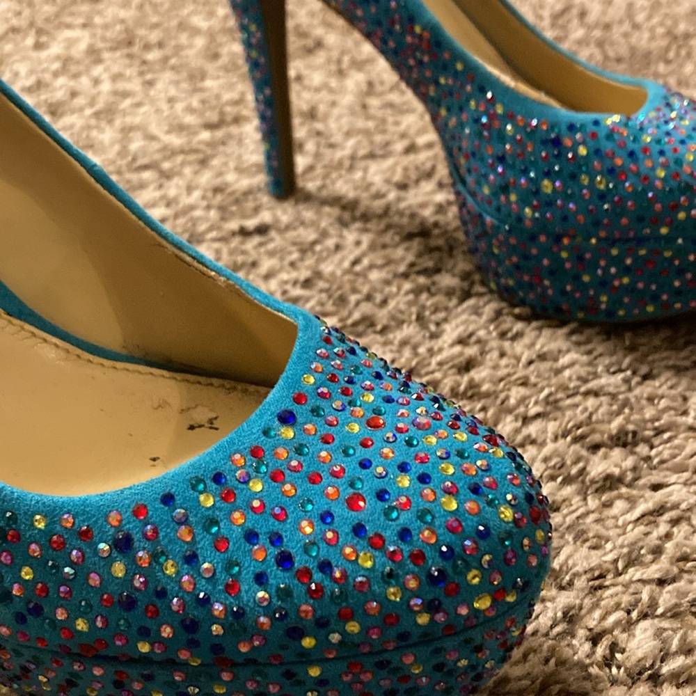 Gianni Bini Teal And Multi-Color Rhinestones - image 1